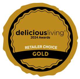 2024 Delicious Living 2024 Awards Retailer Choice Gold Logo