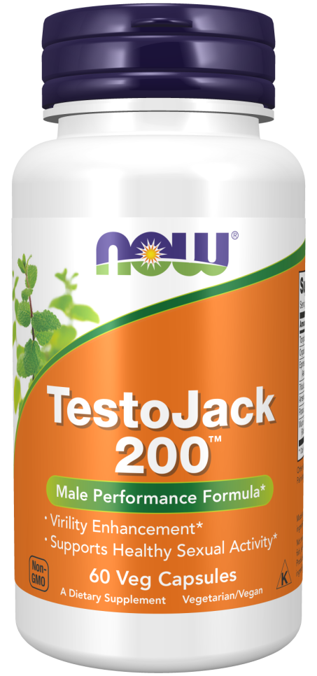 TestoJack 200™ Extra Strength - 60 Veg Capsules Bottle Front