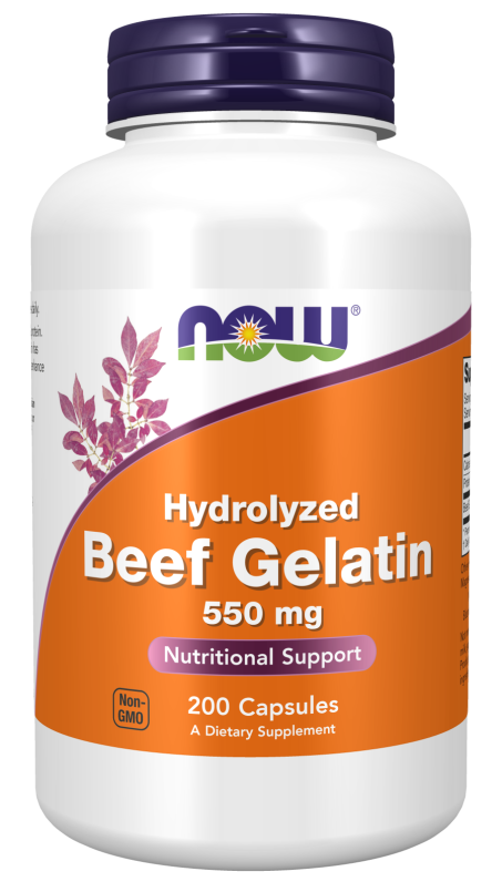 Beef Gelatin 550 mg - 200 Capsules Bottle Front