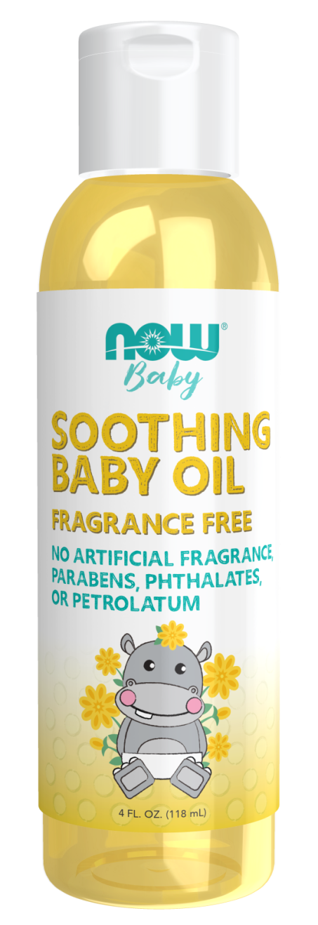 Soothing Baby Oil, Fragrance Free - 4 fl. oz. Bottle Front