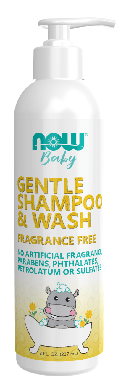 Gentle Baby Shampoo & Wash, Fragrance Free - 8 fl. oz. Bottle Front
