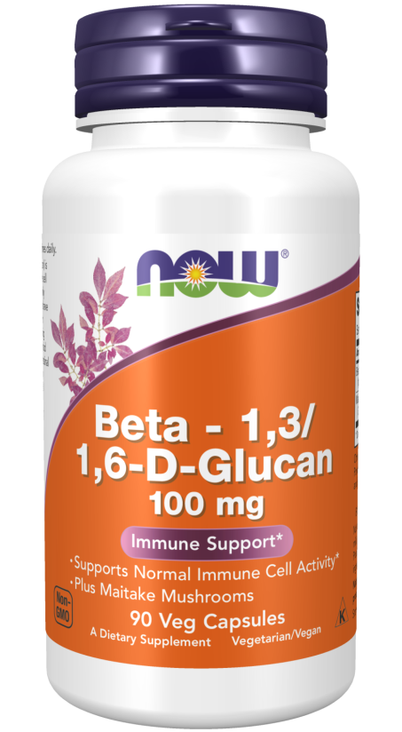Beta 1,3/1,6- D -Glucan 100 mg - 90 Veg Capsules Bottle Front
