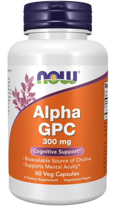 Alpha GPC 300 mg - 60 Veg Capsules Bottle Front