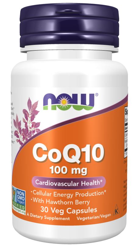 CoQ10 100 mg with Hawthorn Berry - 30 Veg Capsules Bottle Front