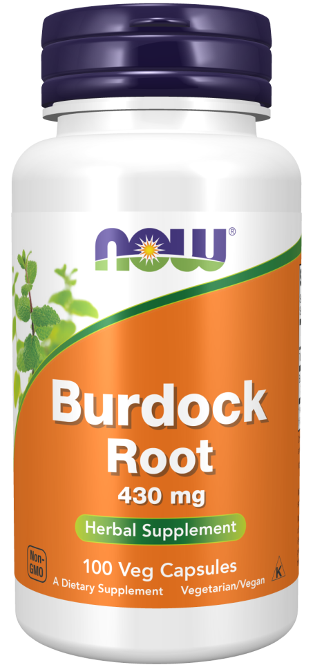 Burdock Root 430 mg - 100 Veg Capsules Bottle Front