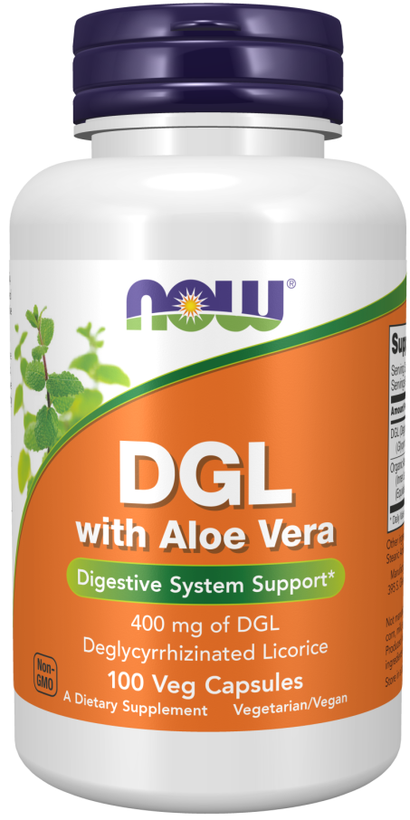 DGL with Aloe Vera - 100 Veg Capsules Bottle Front