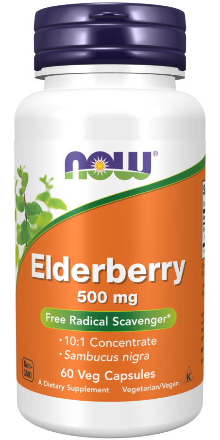 Elderberry 500 mg - 60 Veg Capsules Bottle Front