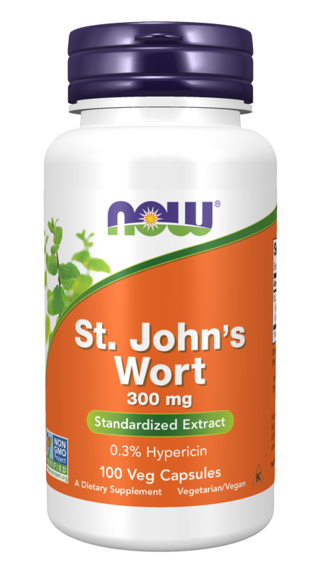 St. John's Wort 300 mg - 100 Veg Capsules Bottle Front