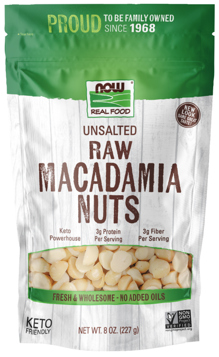 Macadamia Nuts, Raw & Unsalted - 8 oz. Bag Front