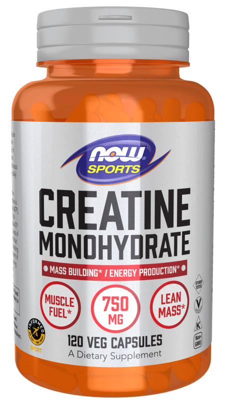 Creatine Monohydrate 750 mg - 120 Veg Caps Bottle Front