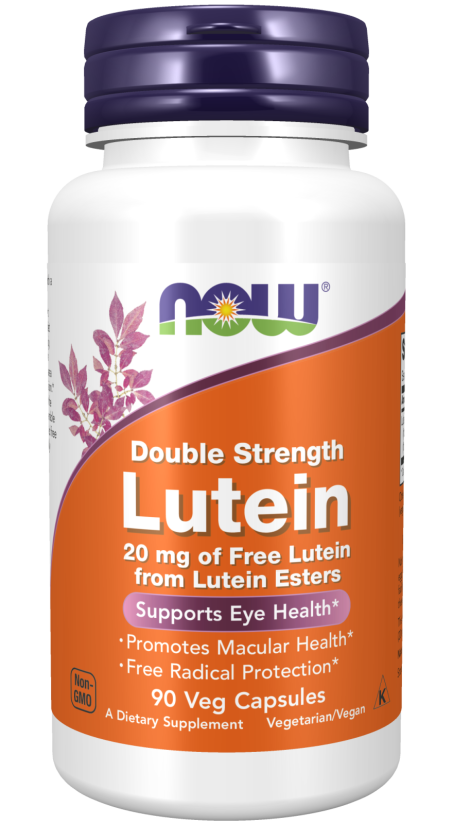 Lutein, Double Strength 20 mg - 90 Veg Capsules Bottle Front