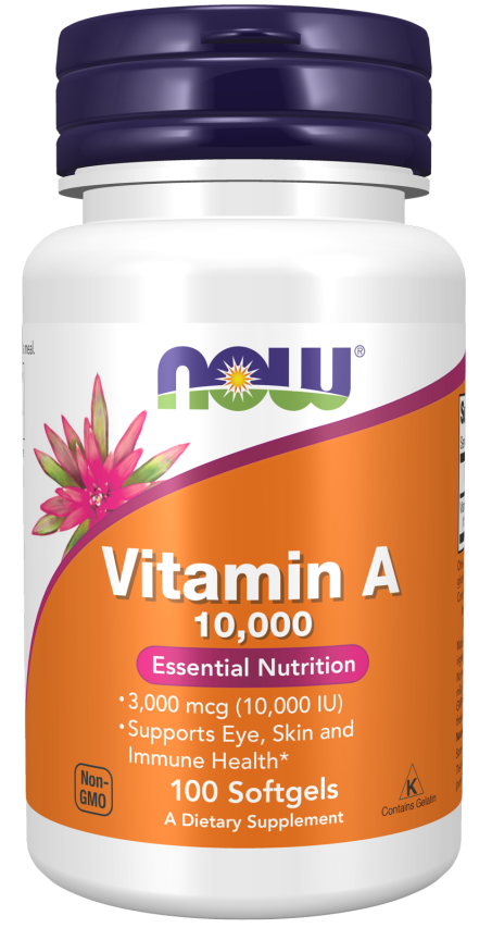 Vitamin A 10,000 IU - 100 Softgels Bottle Front