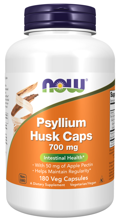 Psyllium Husk 700 mg - 180 Veg Capsules Bottle Front