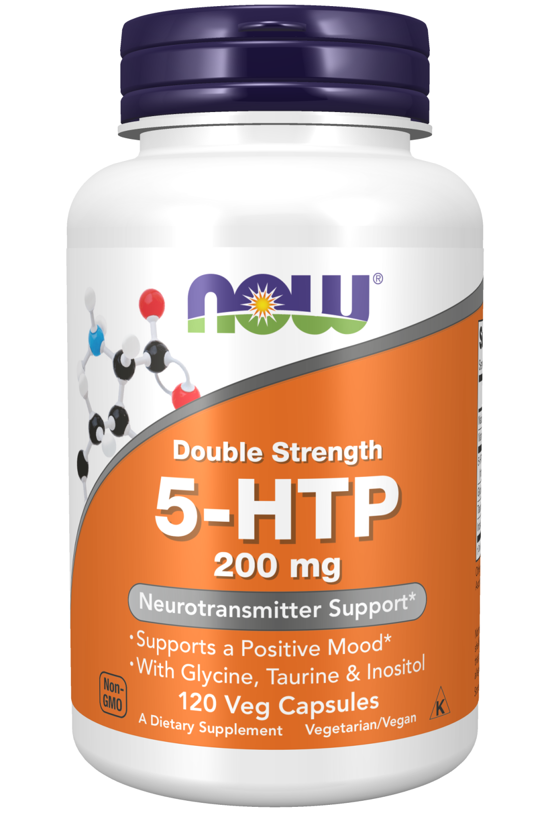 5-HTP, Double Strength 200 mg - 120 Veg Capsules Bottle