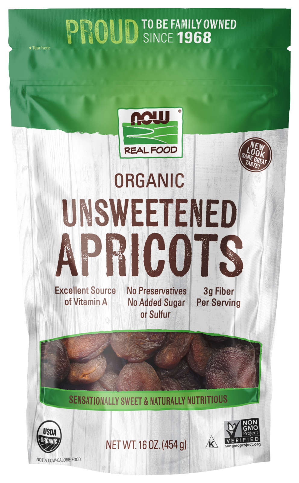 Apricots, Unsweetened & Organic - 16 oz. Bag Front