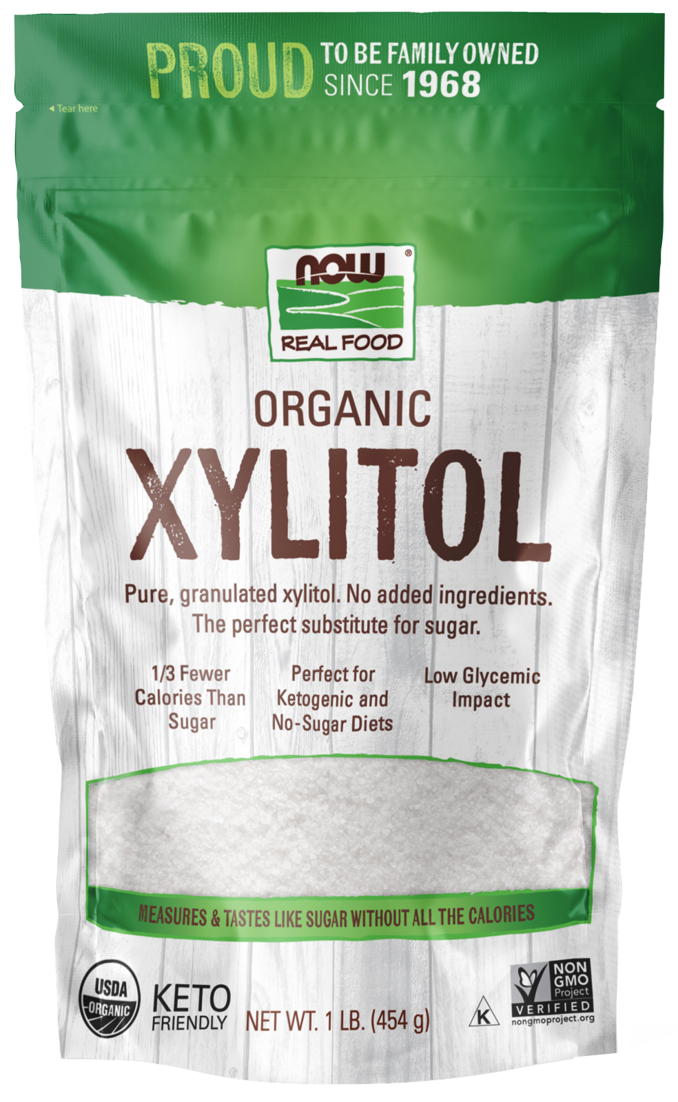 Xylitol, Organic - 1 lb. Bag Front