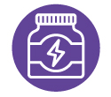 purple circle with white Vitamin Bottle icon