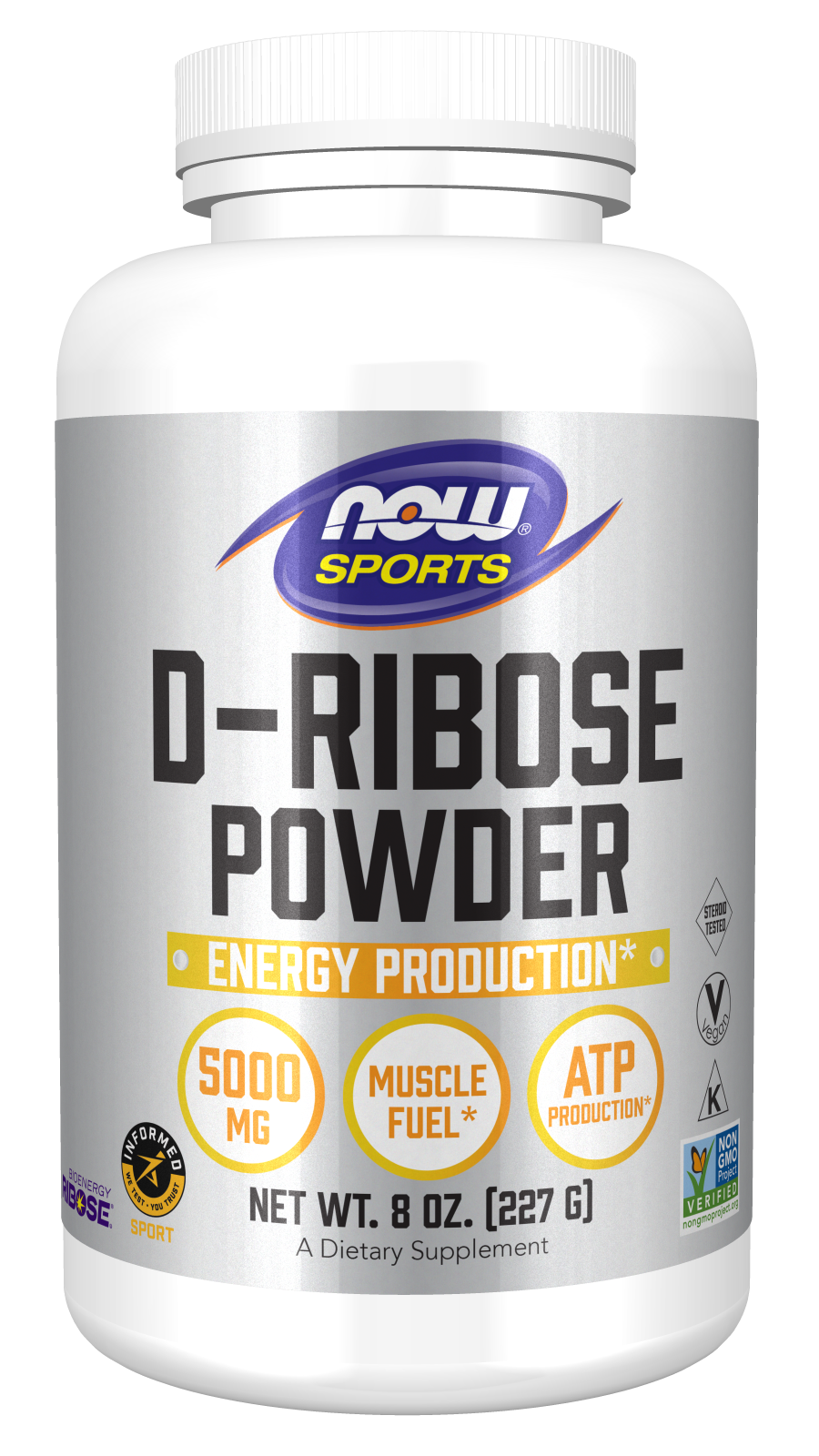 D-Ribose Powder - 8 oz. Bottle Front