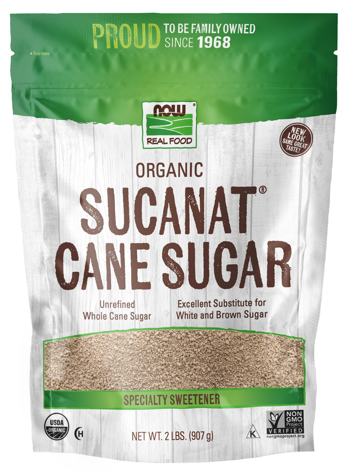 Sucanat® Cane Sugar, Organic - 2 lb Bag Front