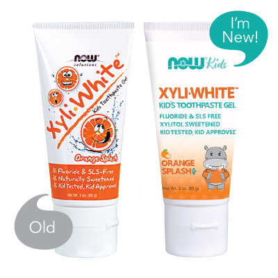 Xyli-White Kids Toothpaste Gen Orange Splash Old and New package image