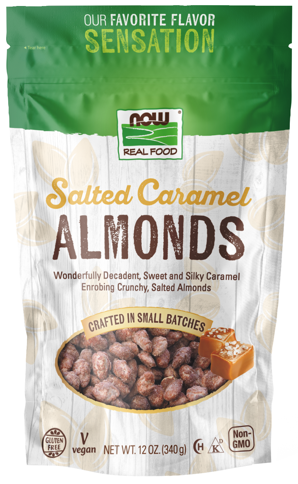 Almonds, Salted Caramel - 12 oz. Bag Front