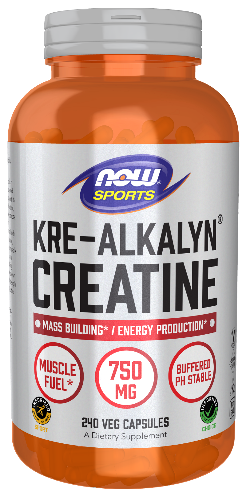 Kre-Alkalyn® Creatine - 240 Veg Capsules Bottle Front