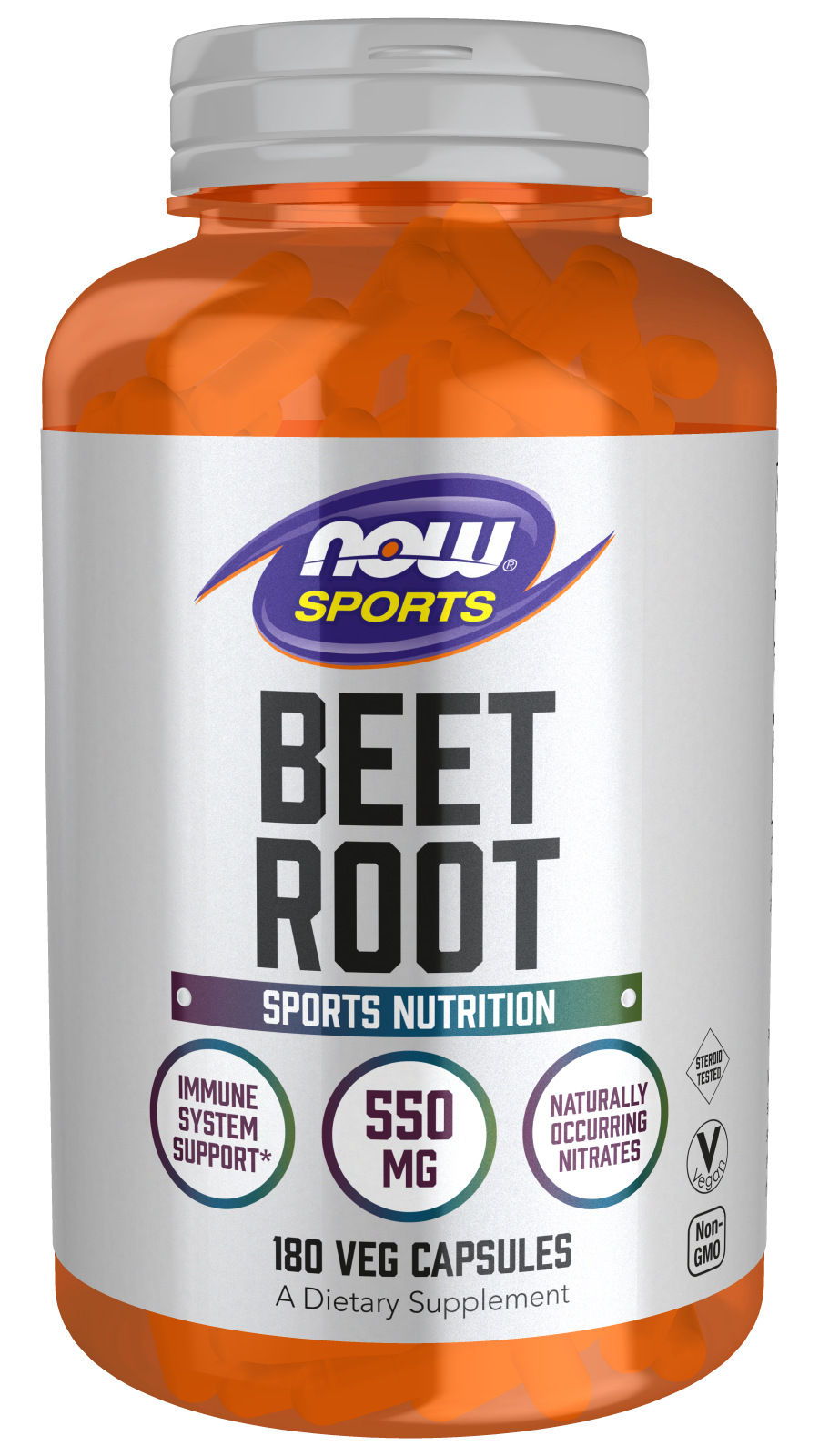 Bottle of Beet Root - 180 Veg Capsules Bottle Front