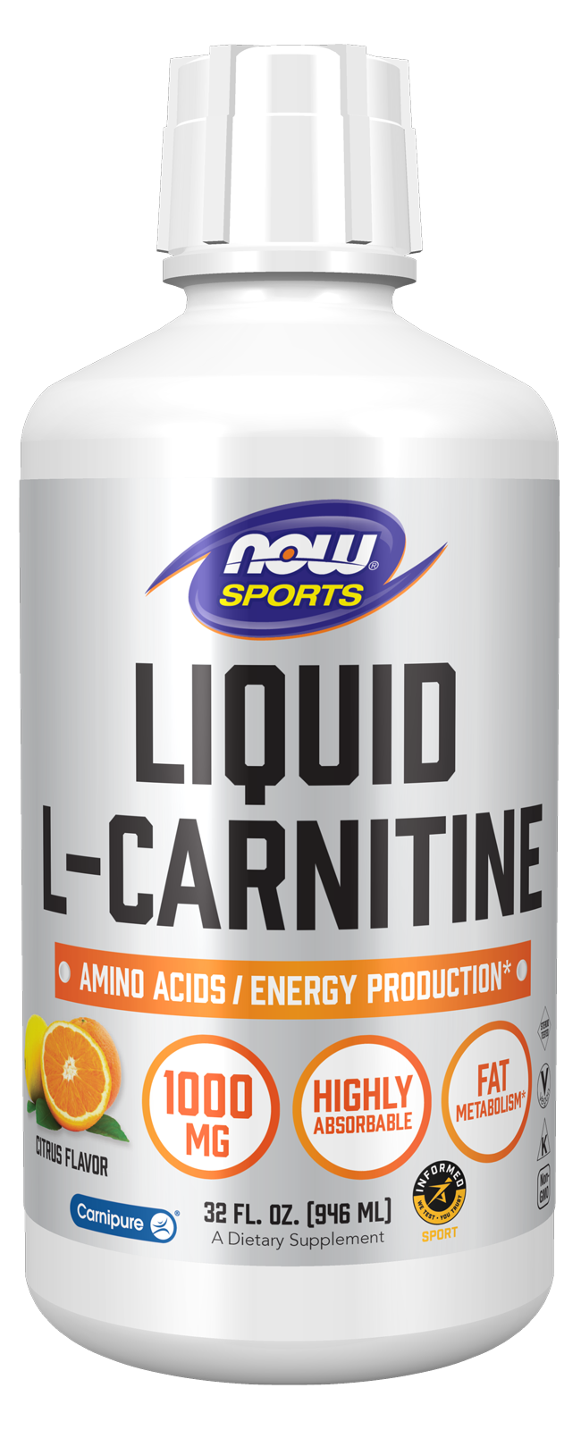 L-Carnitine 1000 mg Liquid - 32 fl. oz. Bottle Front