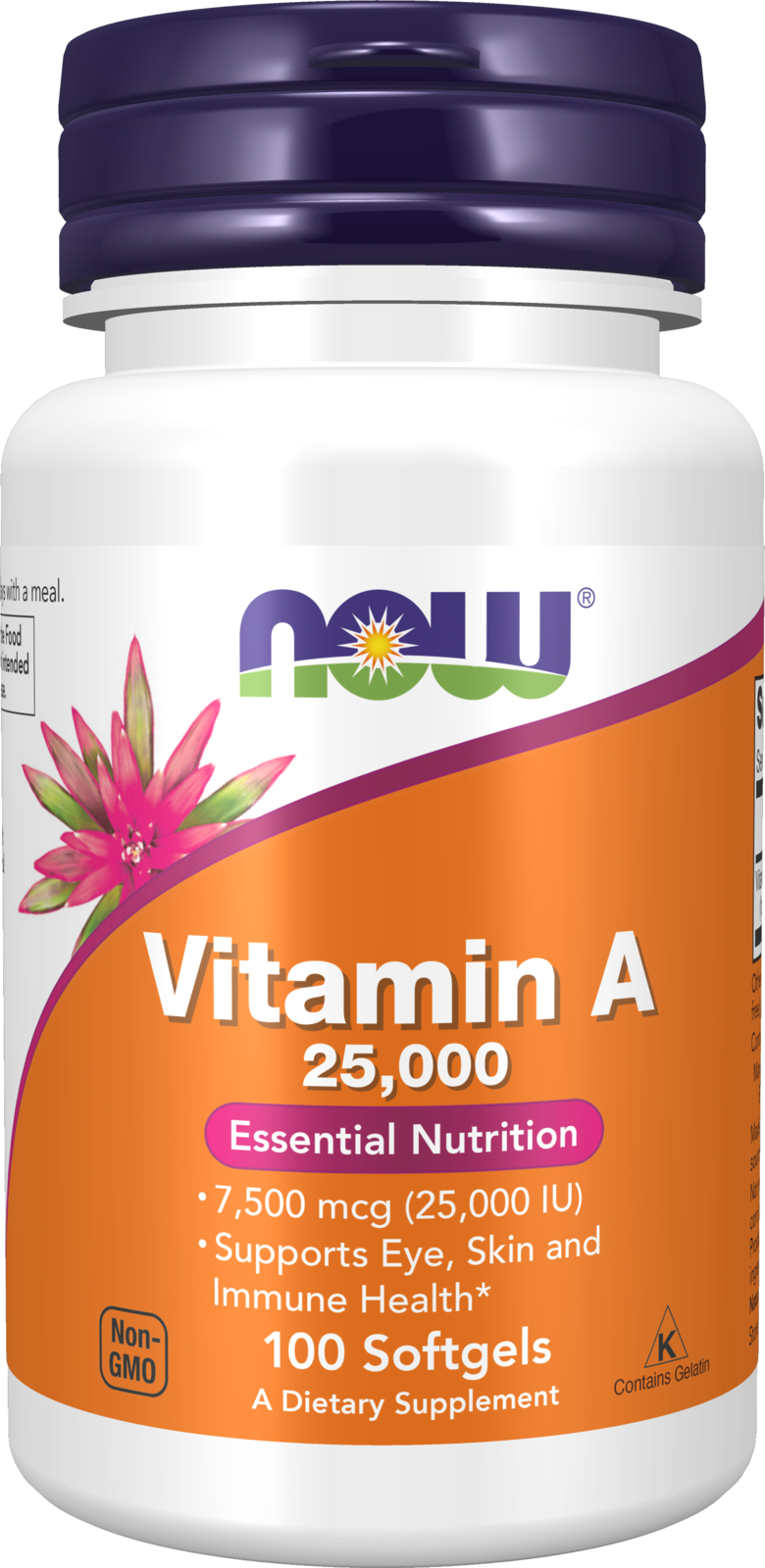 Vitamin A 25,000 - 100 Softgels Bottle Front