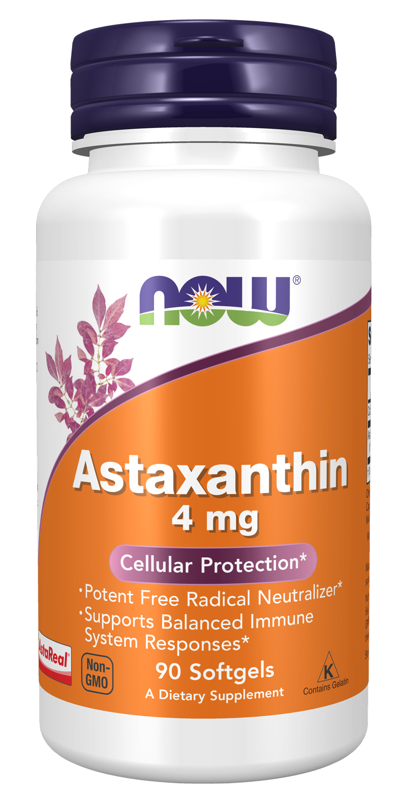 Astaxanthin 4 mg - 90 Softgels Bottle Front