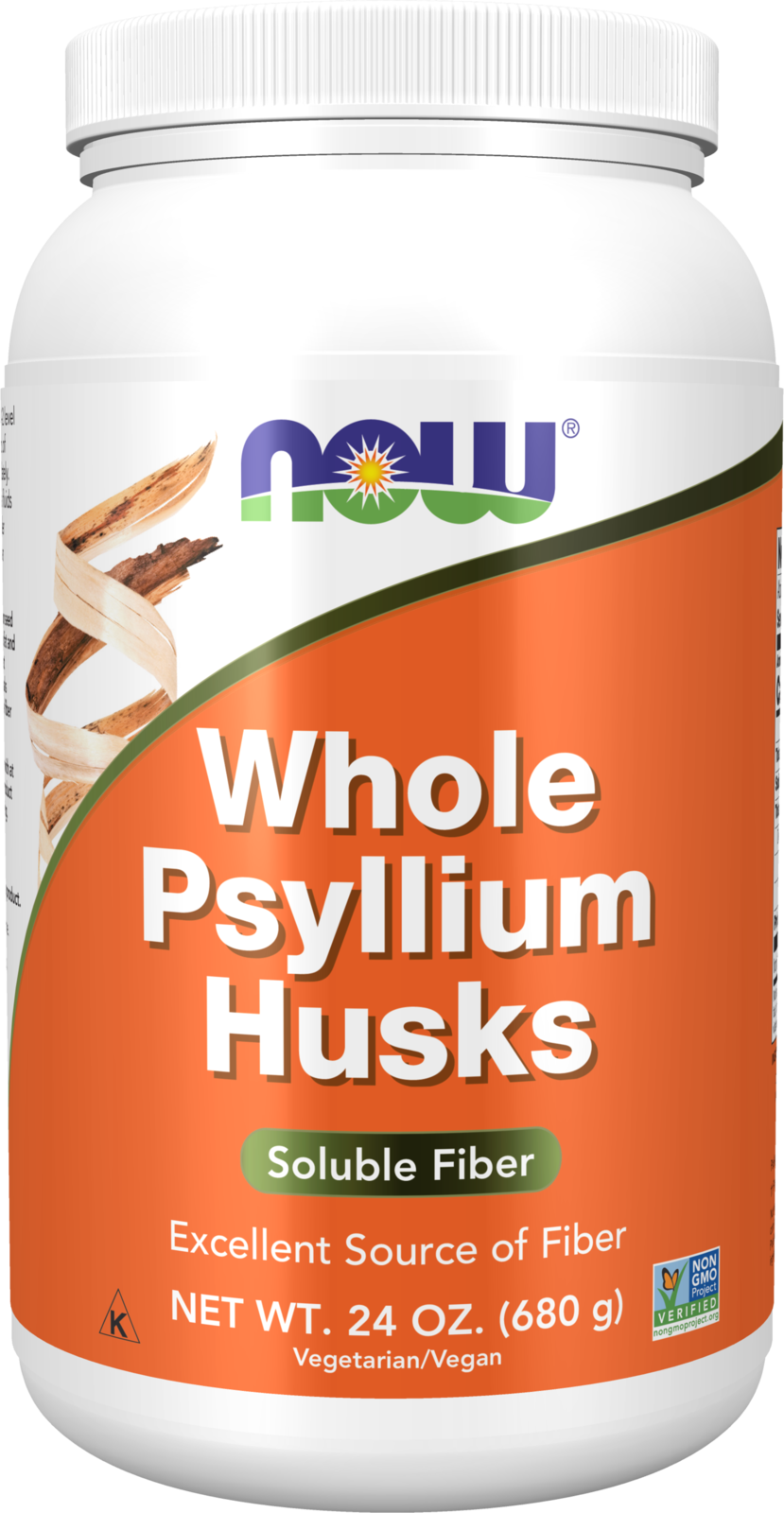 Psyllium Husks, Whole - 24 oz. Bottle Front