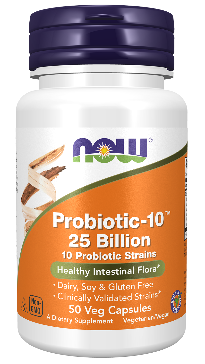Probiotic-10™ 25 Billion - 50 Veg Capsules Bottle Front Bottle Front
