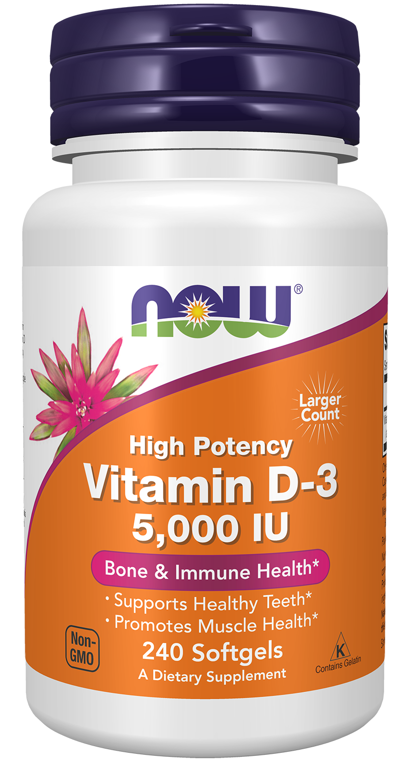 Vitamin D-3 5000 IU - 240 Softgels Bottle Front