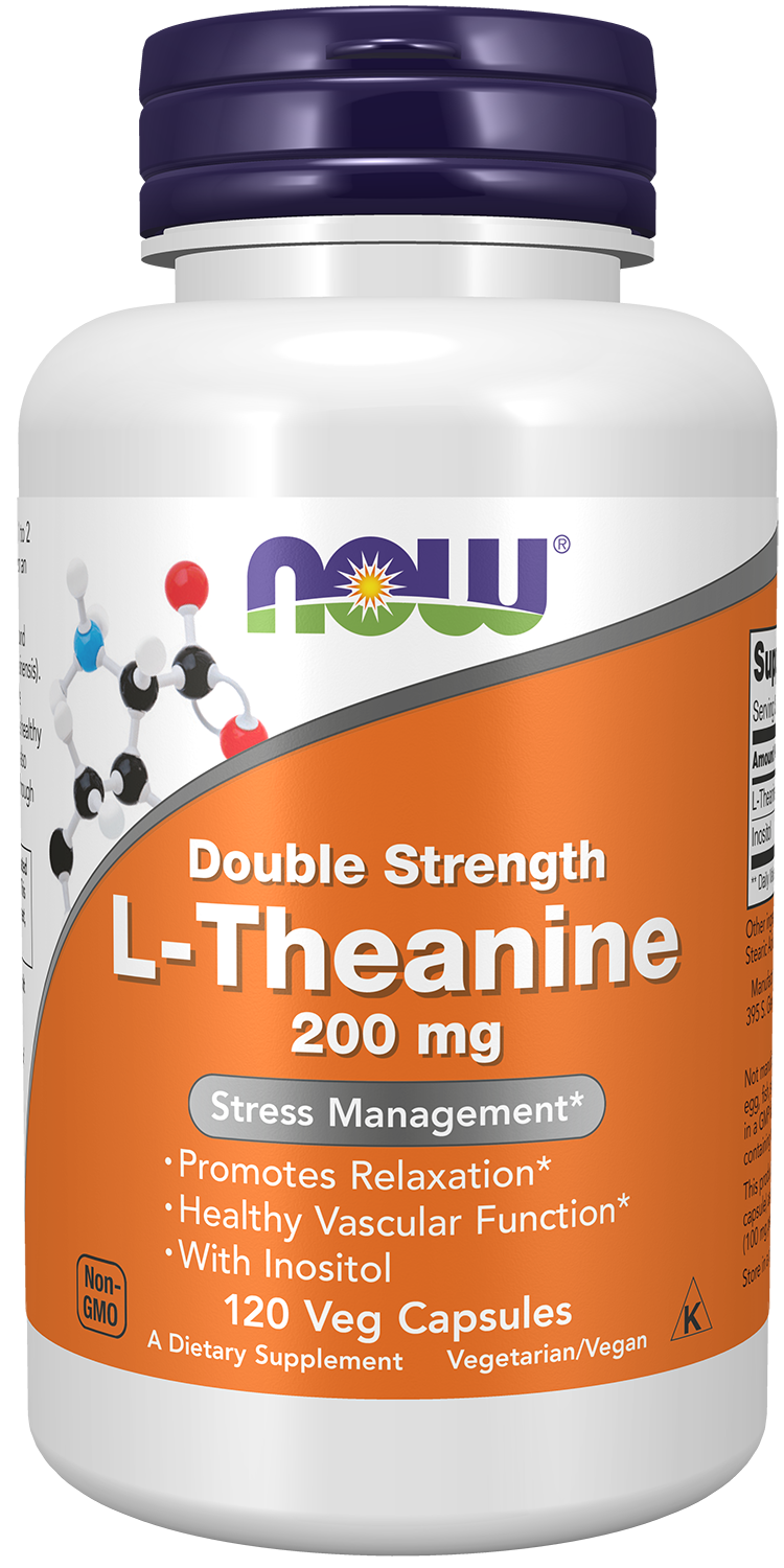 L-Theanine, Double Strength 200 mg - 120 Veg Capsules Bottles