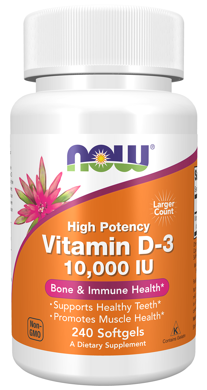 Vitamin D-3 10,000 IU - 240 Softgels Bottle Front