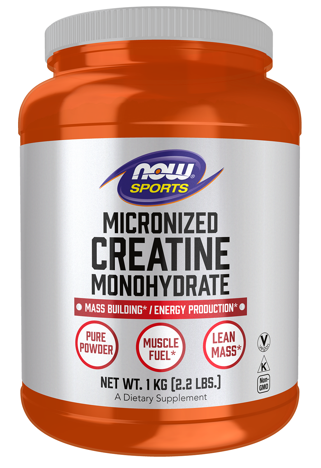 Creatine Monohydrate, Micronized Powder - 2.2 lbs. (1 kg) Bottle Front