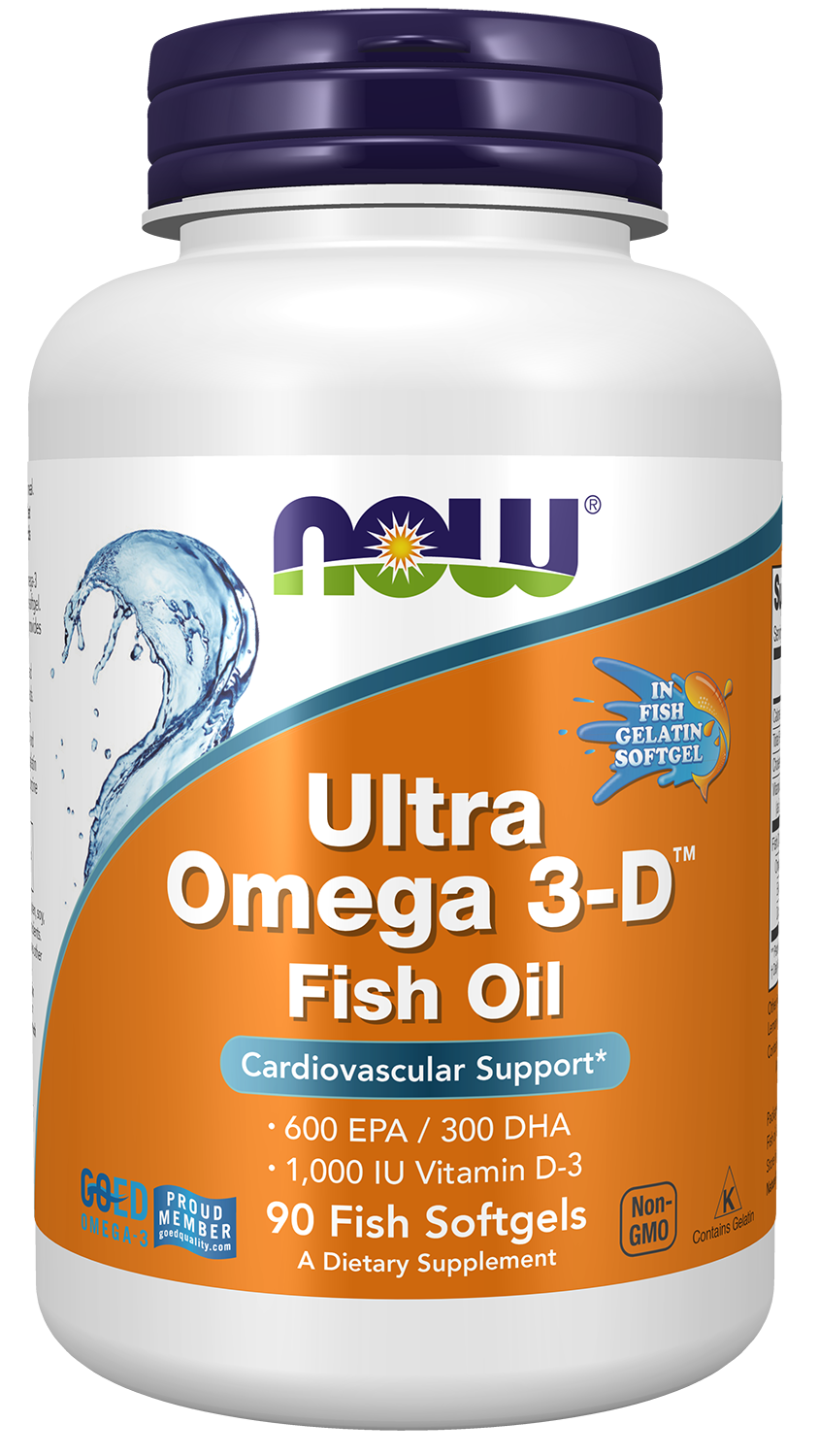 Ultra Omega 3-D™ (Fish Gelatin) - 90 Fish Softgels Bottle Front