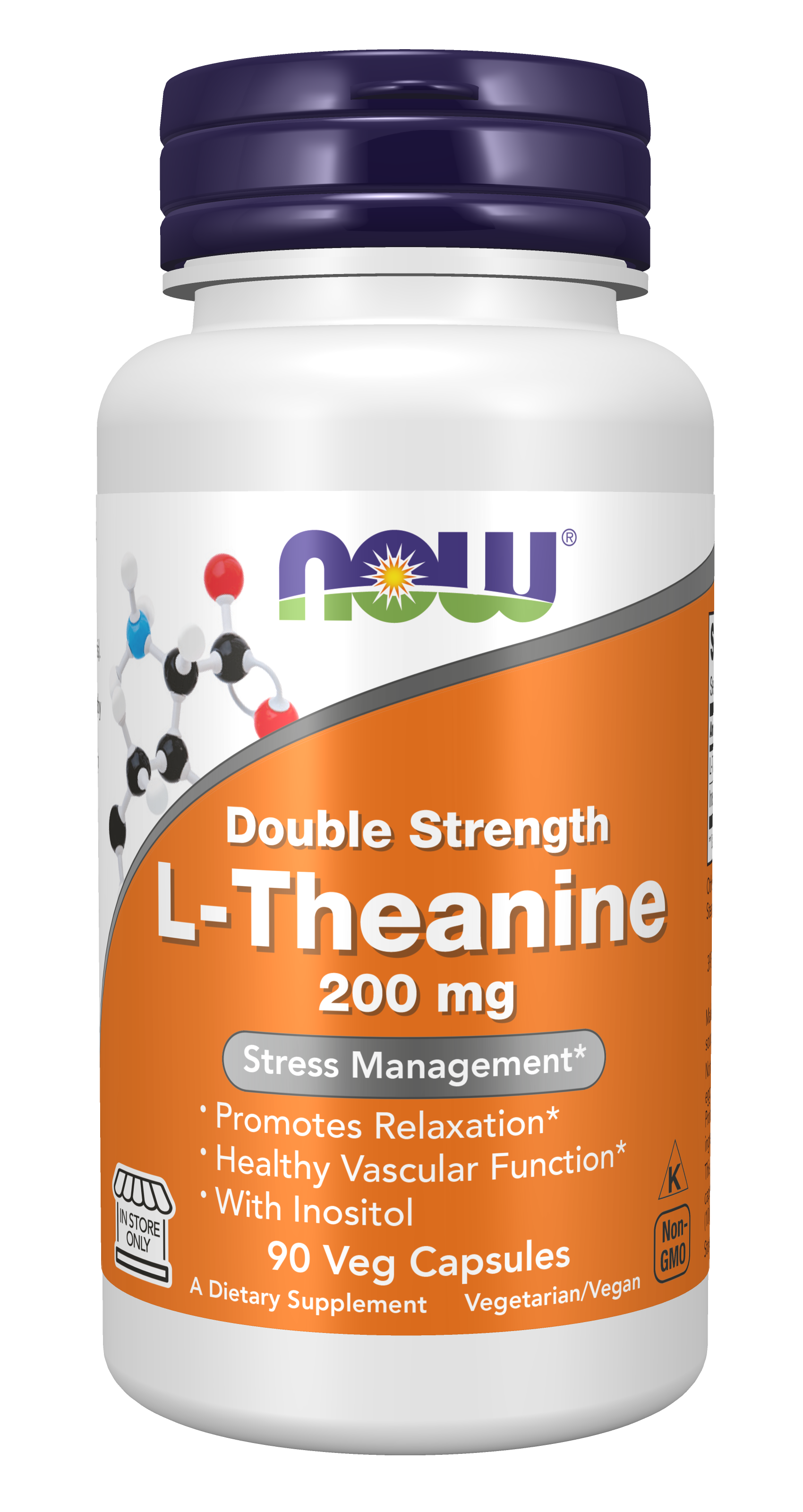 L-Theanine, Double Strength 200 mg - 90 Veg Capsules