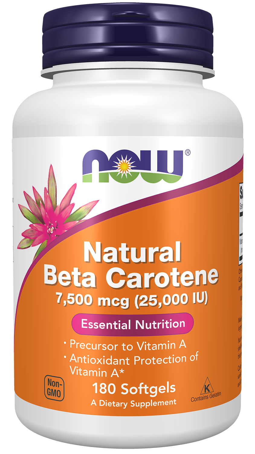 Beta Carotene, Natural 7,500 mcg - 180 Softgels