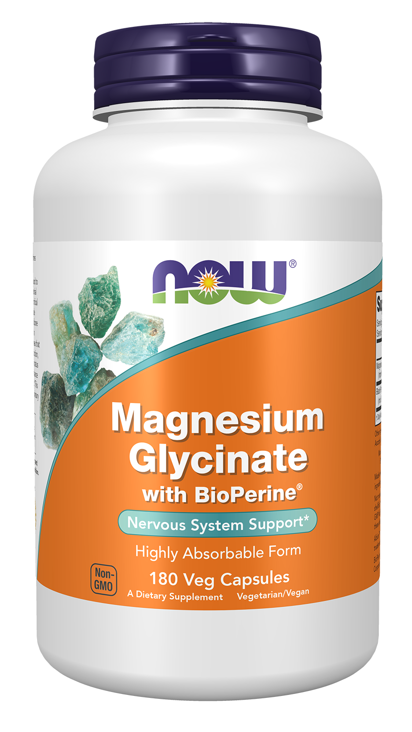 Magnesium Glycinate with BioPerine® - 180 Veg Capsules Bottle Front