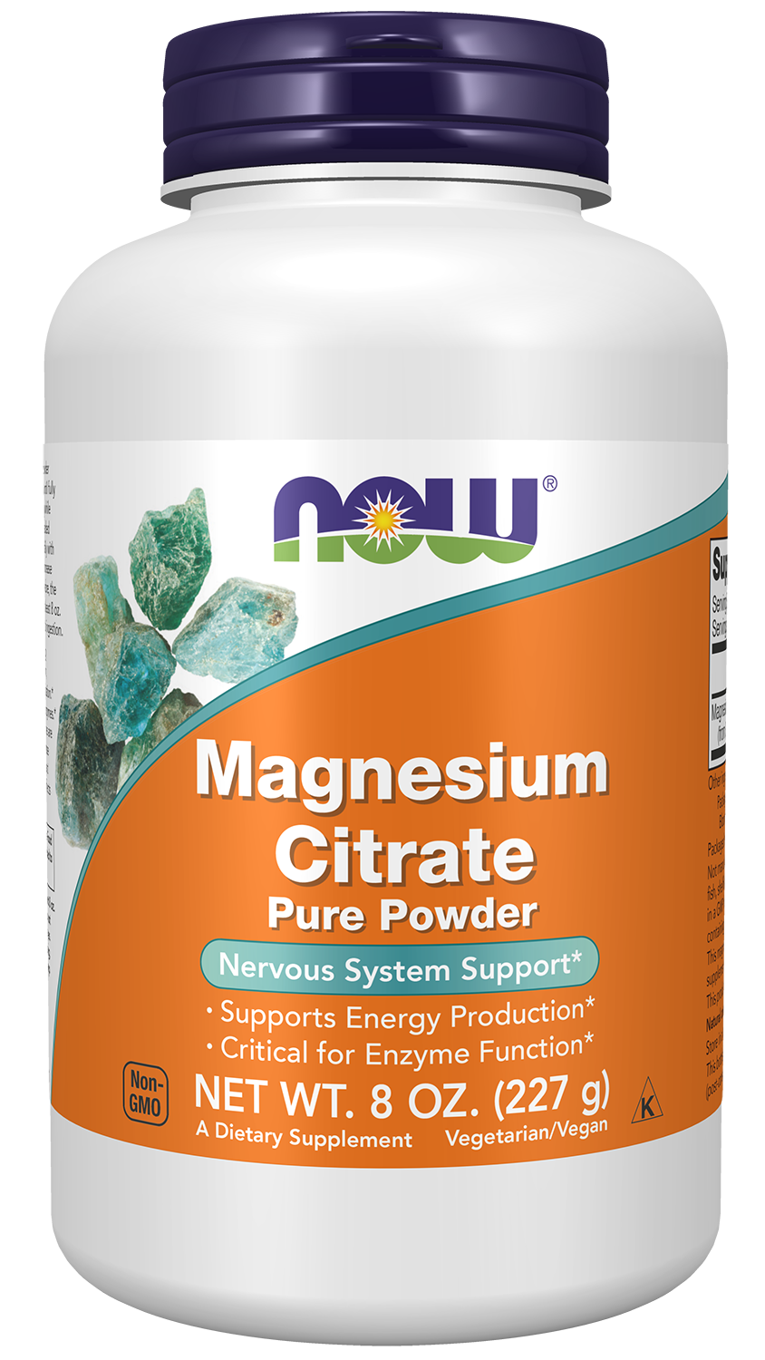 Magnesium Citrate Pure Powder - 8 oz Bottle Front