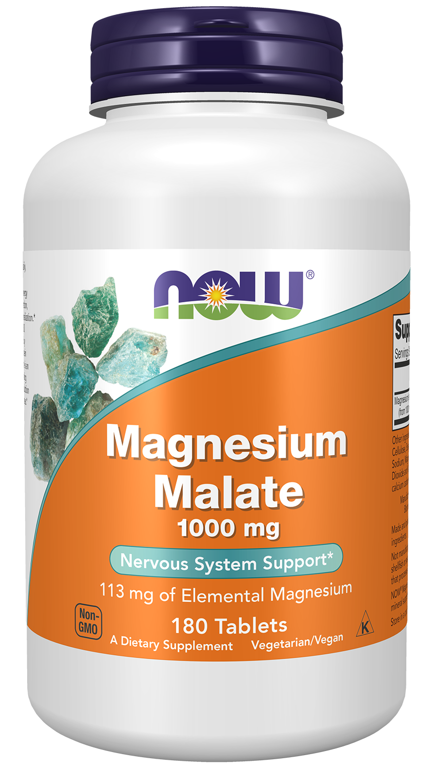 Magnesium Malate 1000 mg - 180 Tablets Bottle Front