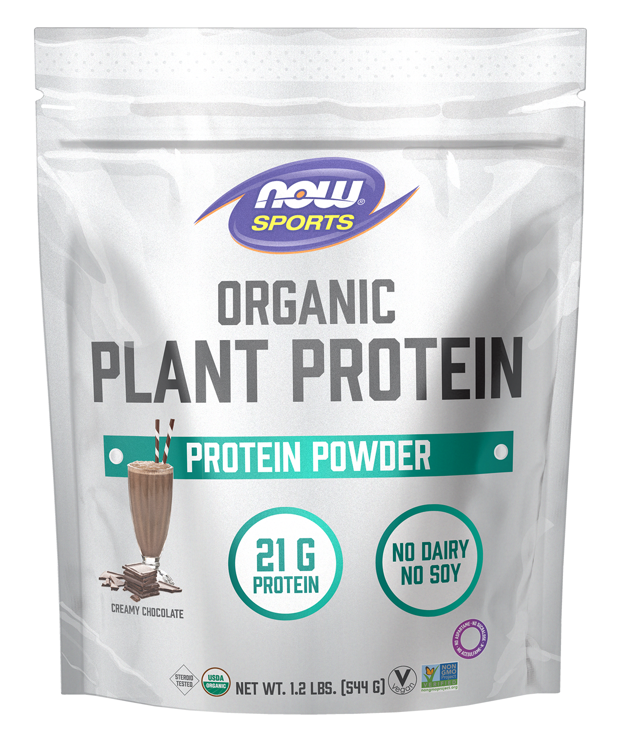 Plant Protein, Organic Creamy Chocolate Powder - 1.2 lbs.
