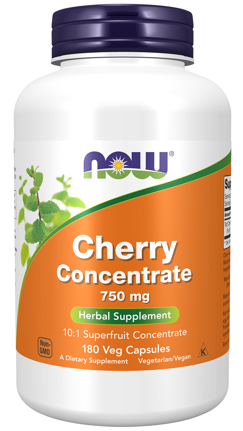 Cherry Concentrate 750 mg - 180 Veg Capsules Bottle Front