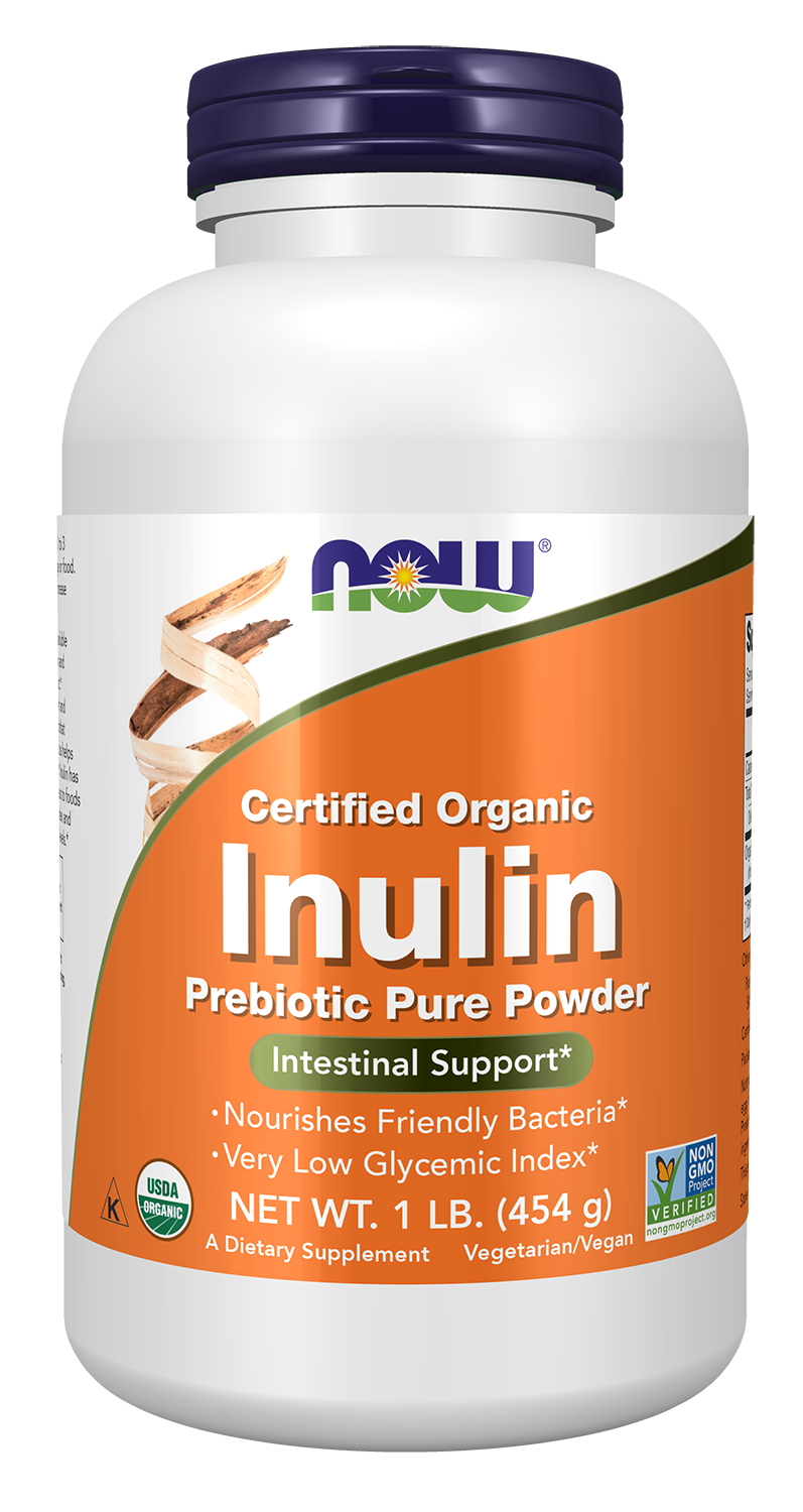 Inulin Prebiotic Pure Powder, Organic - 1 lb. Bottle Front