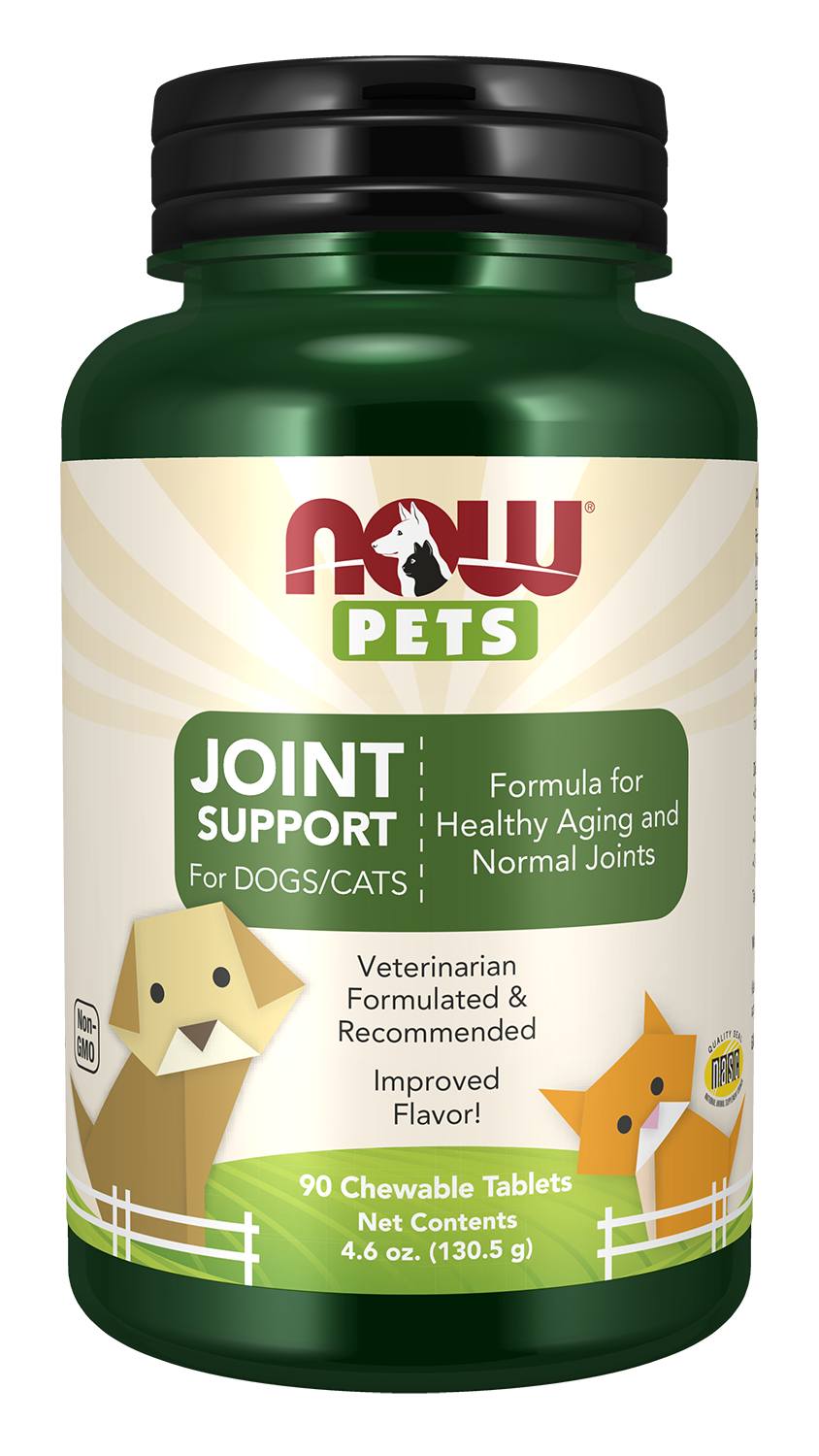 Joint Support - 90 Chewable Tablets for Dogs & Cats Bottle Front