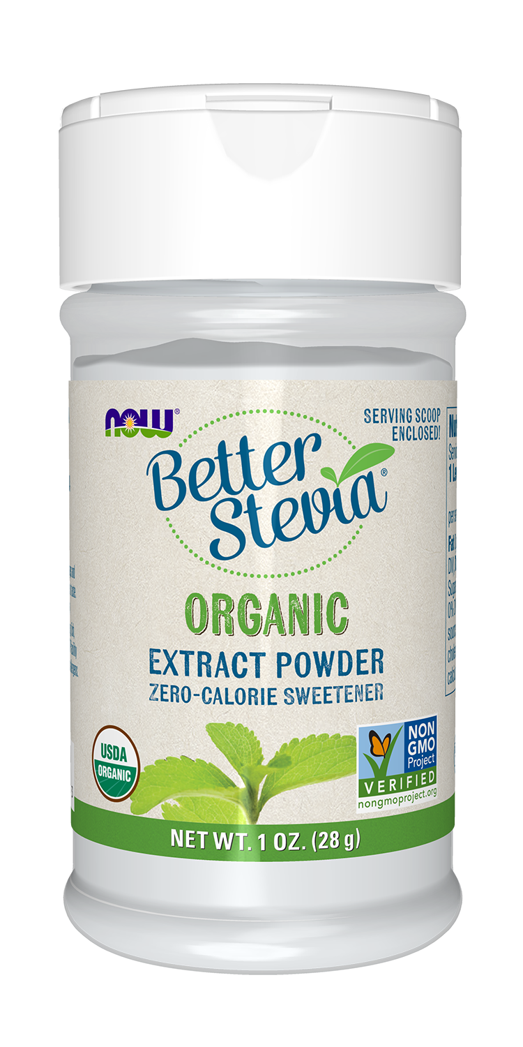 BetterStevia® Extract Powder, Organic - 1 oz. Bottle Front