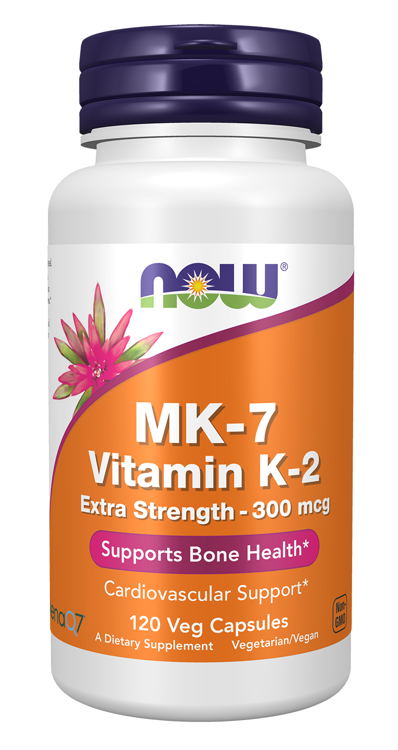 MK-7 Vitamin K-2, Extra Strength 300 mcg - 120 Veg Capsules Bottle Front