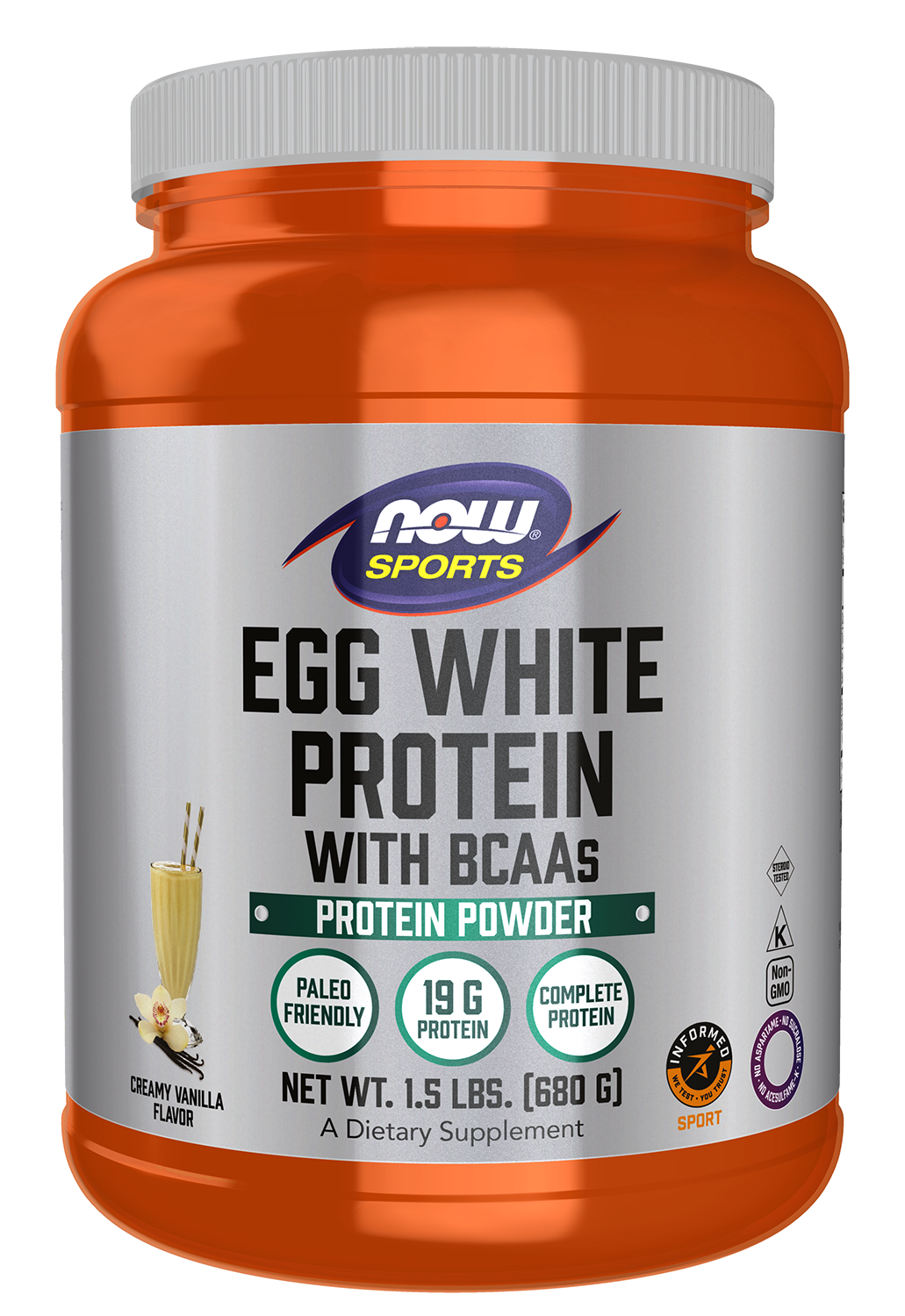 Egg White Protein, Creamy Vanilla Powder - 1.5 lbs. Bottle front