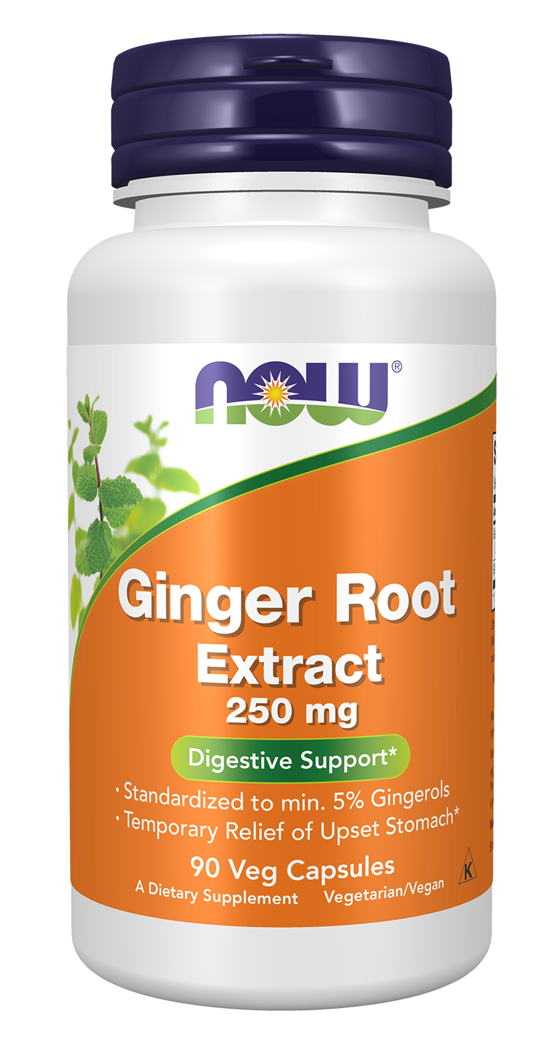 Ginger Root Extract 250 mg - 90 Veg Capsules Bottle Front